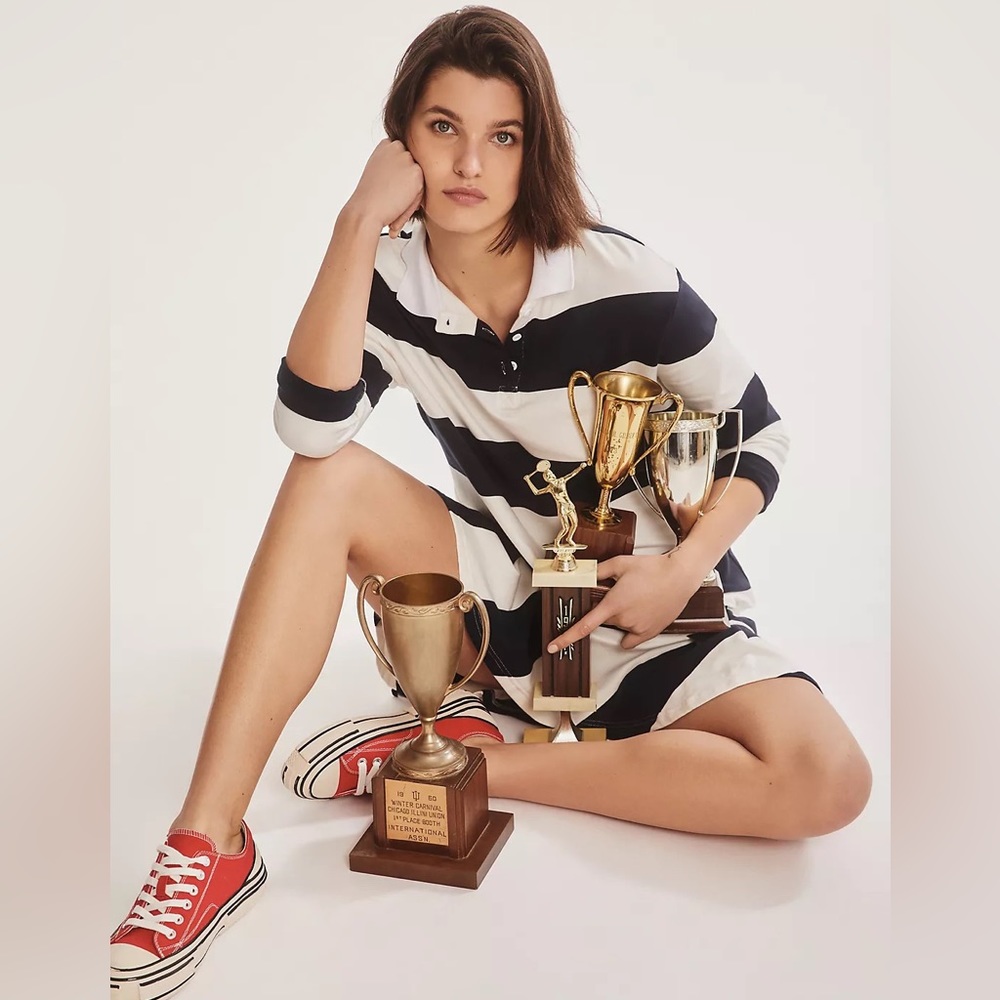 Stellah Black and White Striped Mini Dress